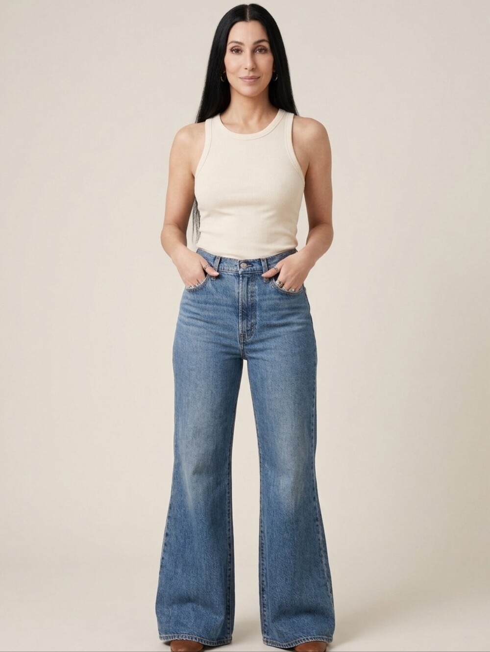 Levi's Ribcage Bell High Rise Wide Leg Flare Jeans Blue Size 29